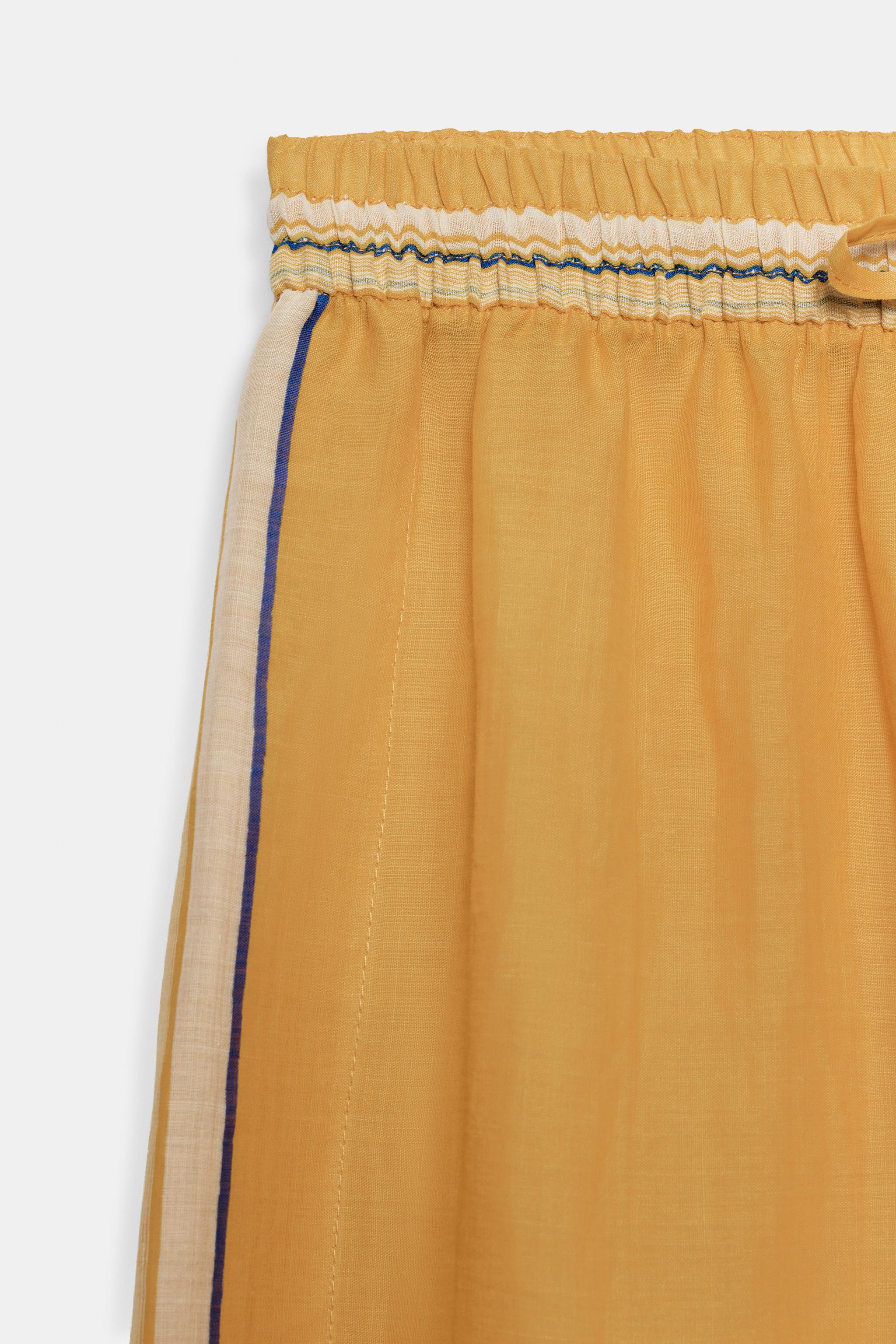 100% RAMIE STRIPED PANTS ZW COLLECTION